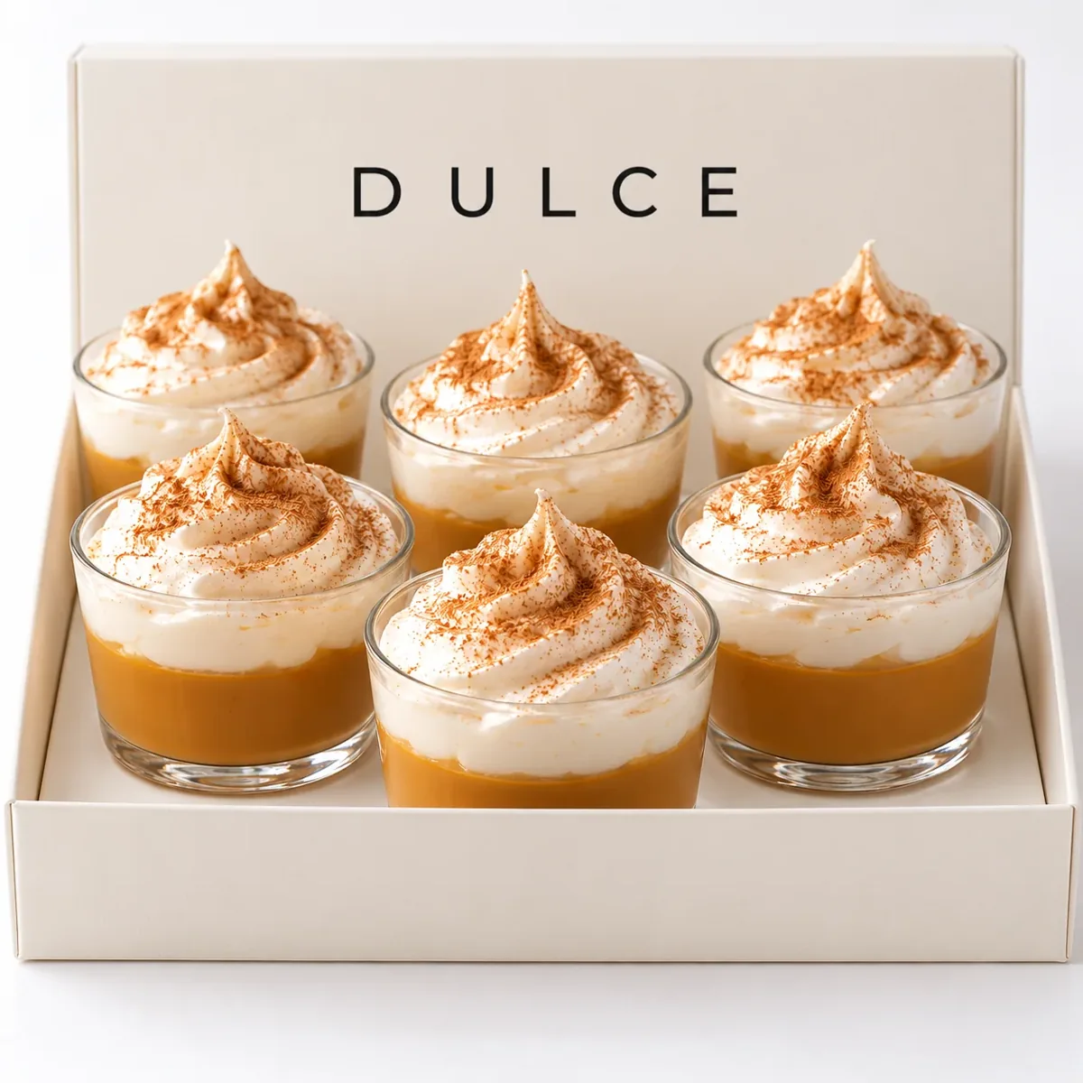 Suspiro Limeño on a white background